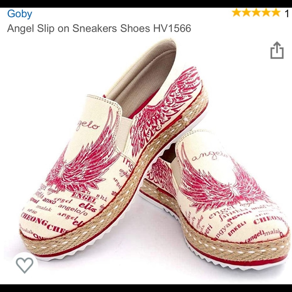 Goby canvas painted espadrilles with wings.